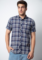 Olsberg Half Sleeve Checked Shirt For Men Nostrum