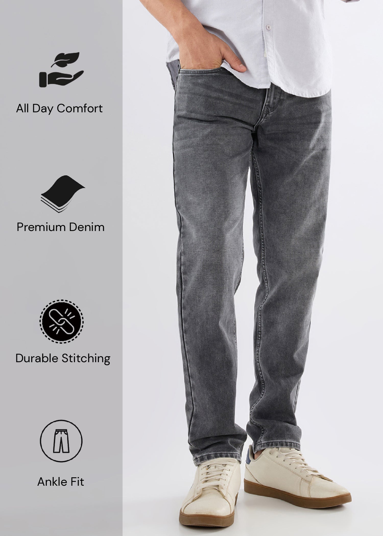 Dolovi F Ankle Fit Denim Jeans - Grey
