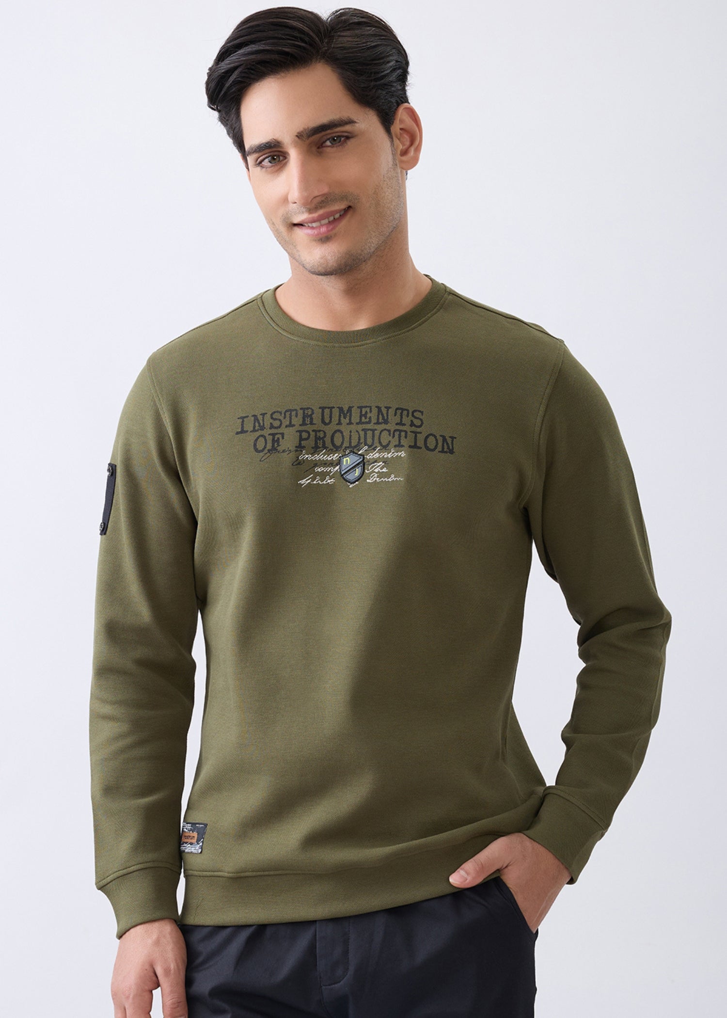 Instruments Graphic Full Sleeve Sweatshirt: Olive
