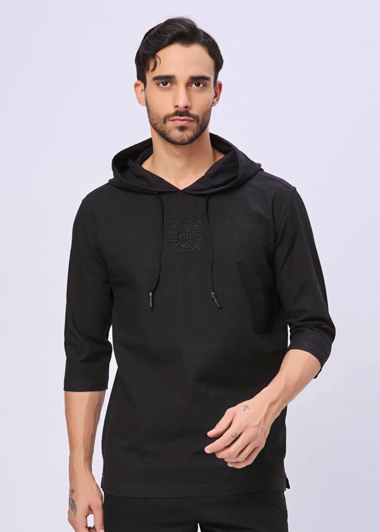 Simcox Summer Cotton Hoodie: Black
