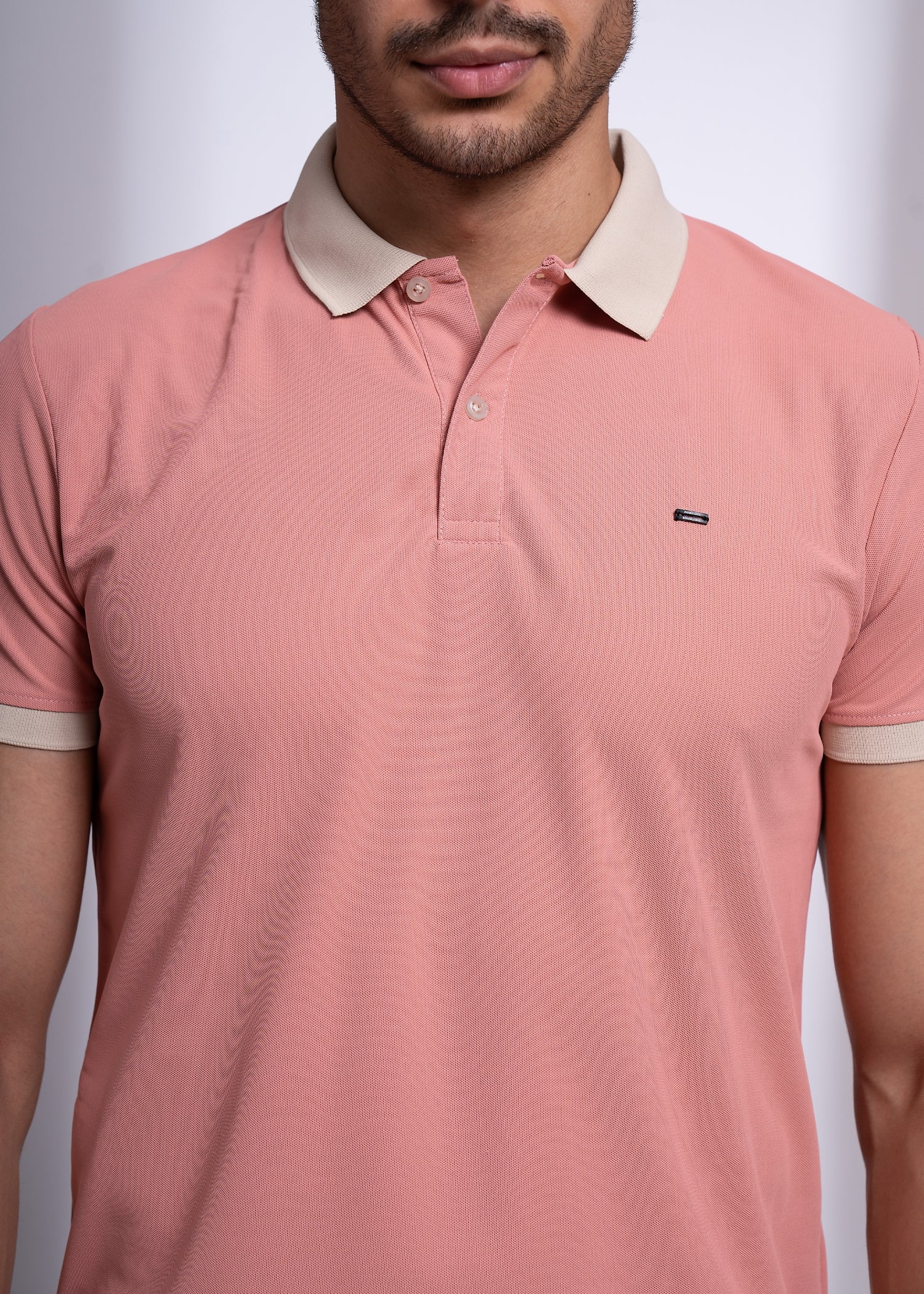 Mary Solid Polo T-Shirt: Coral Pink