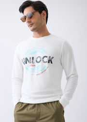 Potential Printed Full Sleeve T-Shirt: White