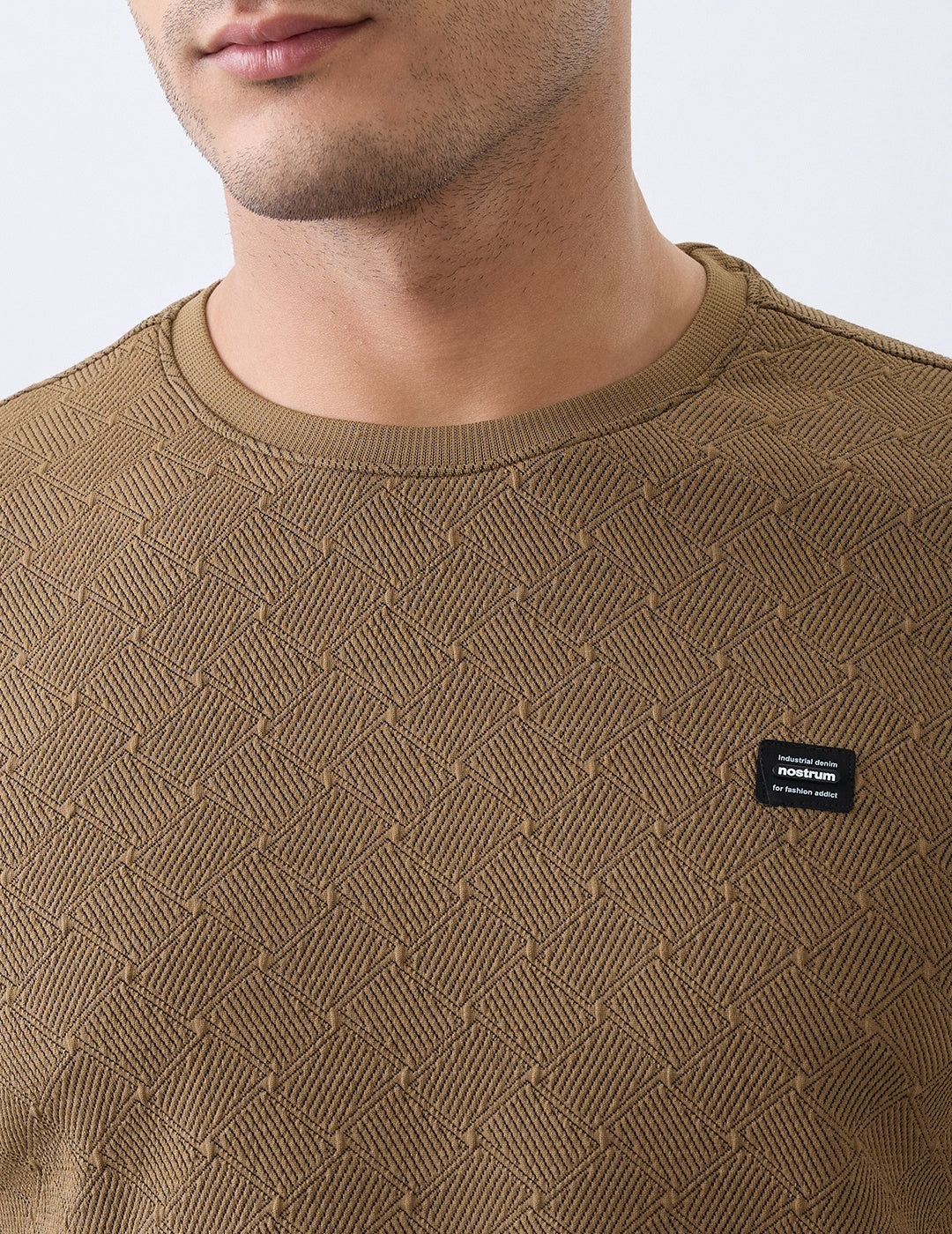 Pope Textured Full Sleeve Sweatshirt: Tan
