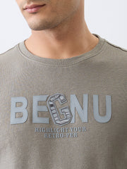 Begnu Printed Full Sleeve Pullover: Charcoal