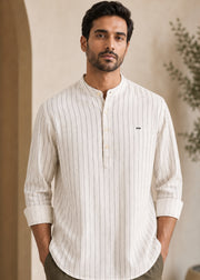 Newsome Striped Casual Kurta Shirt