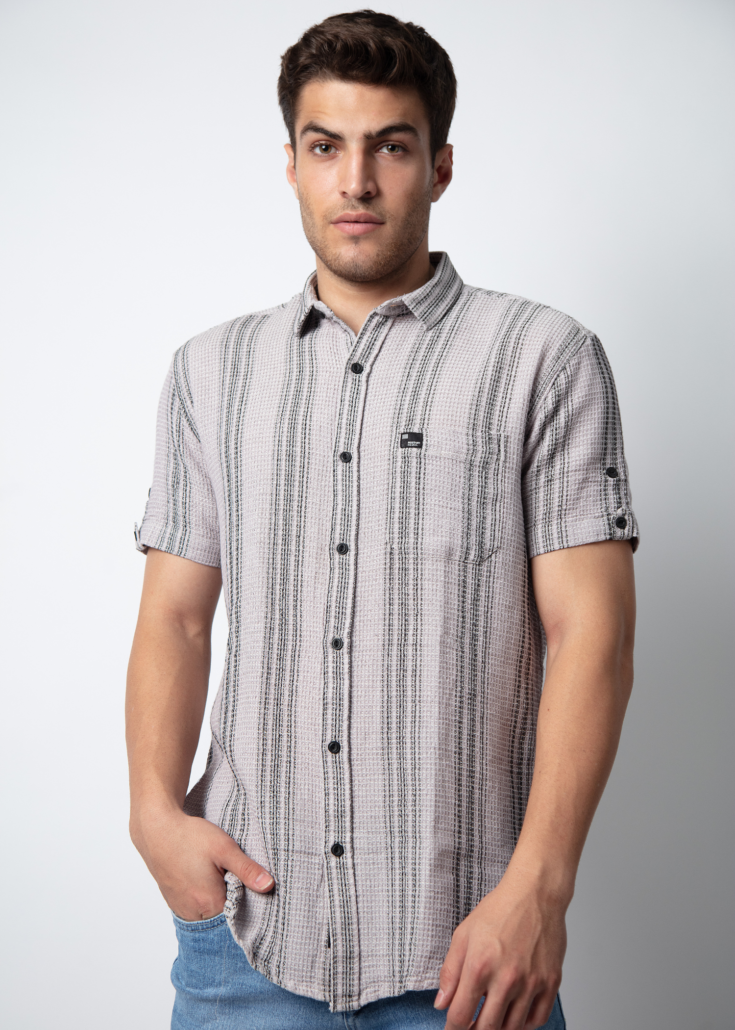 Brilon Half Sleeve Stripe Shirt For Men Nostrum
