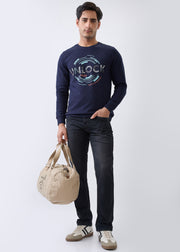 Potential Printed Full Sleeve T-Shirt: Navy