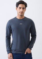 Enlish Embroidered Full Sleeve Pullover: Charcoal
