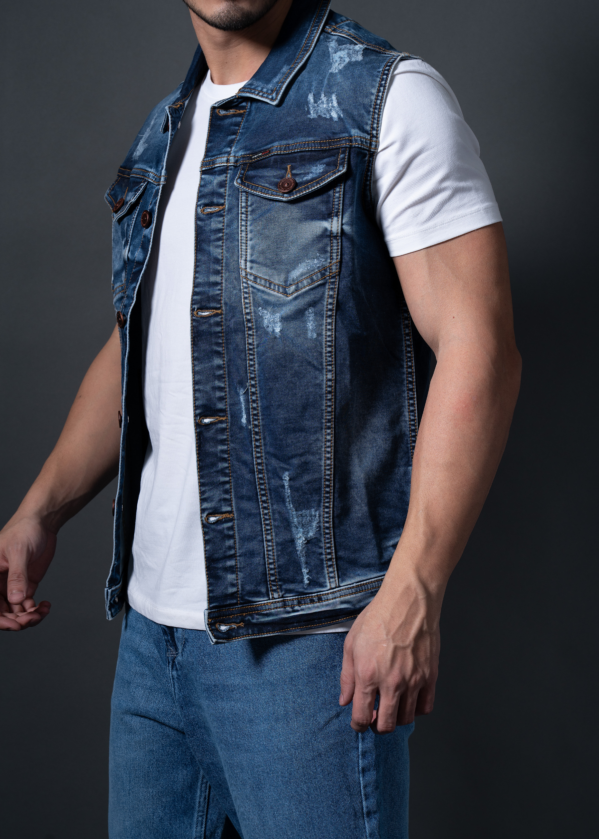 Monila Sleeveless Denim Jacket For Men Nostrum