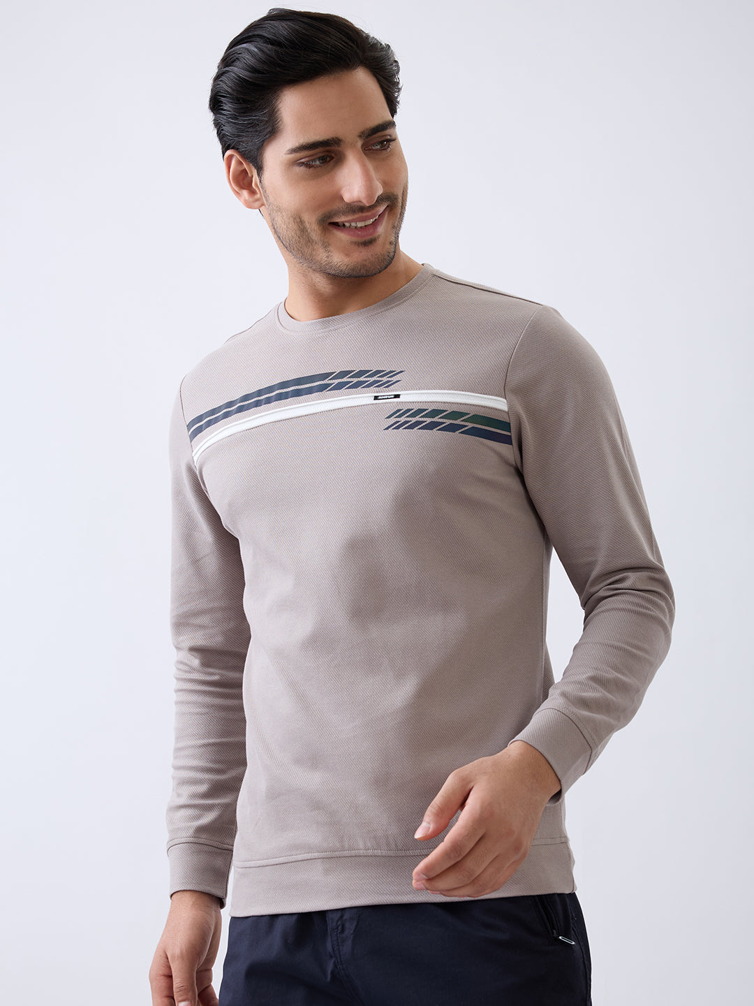Borrow Full Sleeve T- Shirt: Beige
