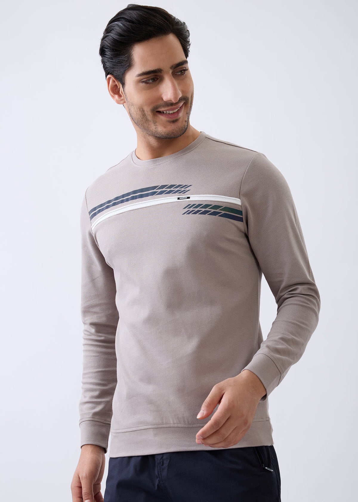 Borrow Full Sleeve T- Shirt: Beige