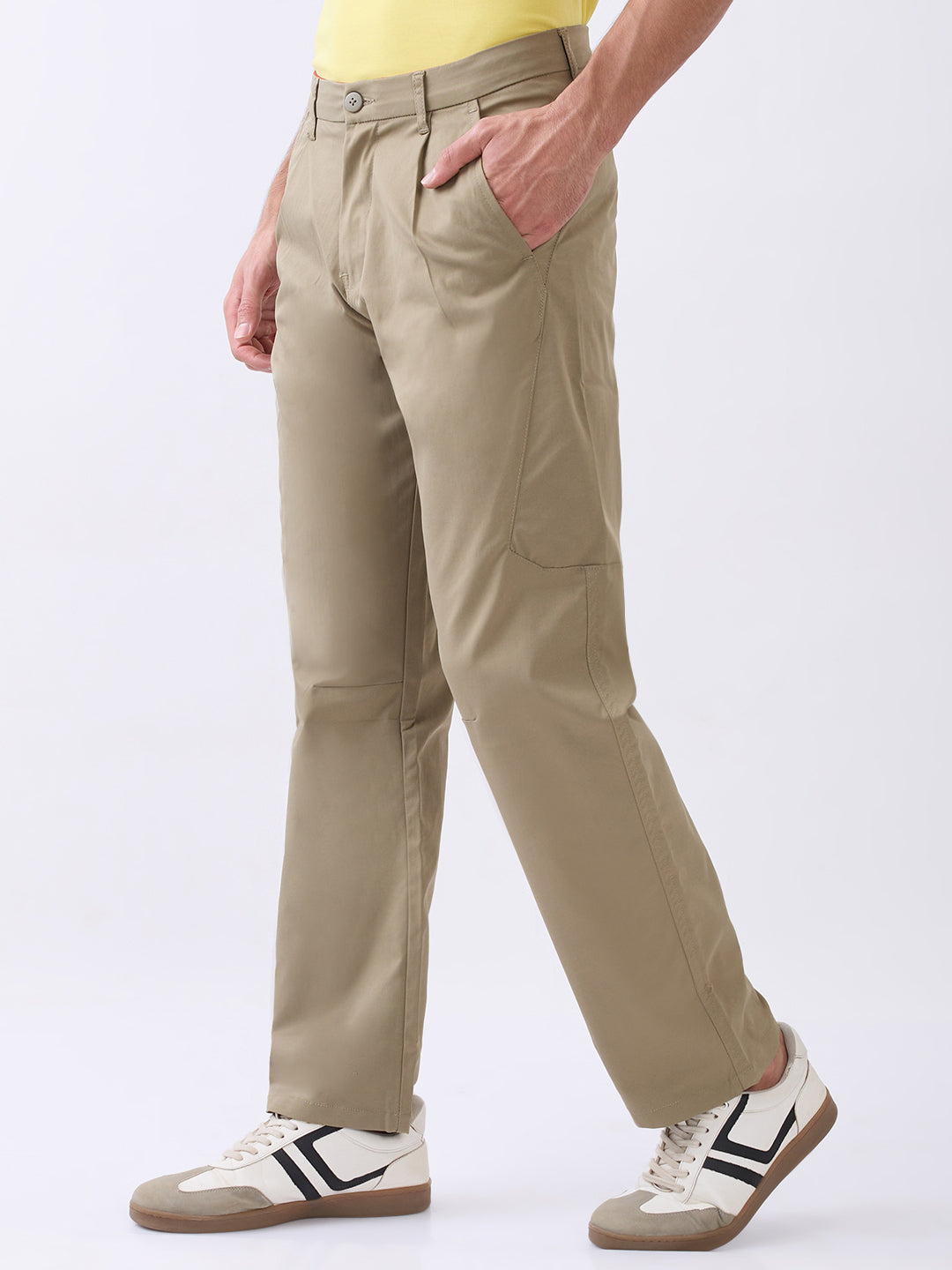 Rotica Straight Fit Formal Trouser: Khaki