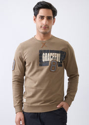 Troll Graphic Full Sleeve Sweatshirt: Dark Khaki