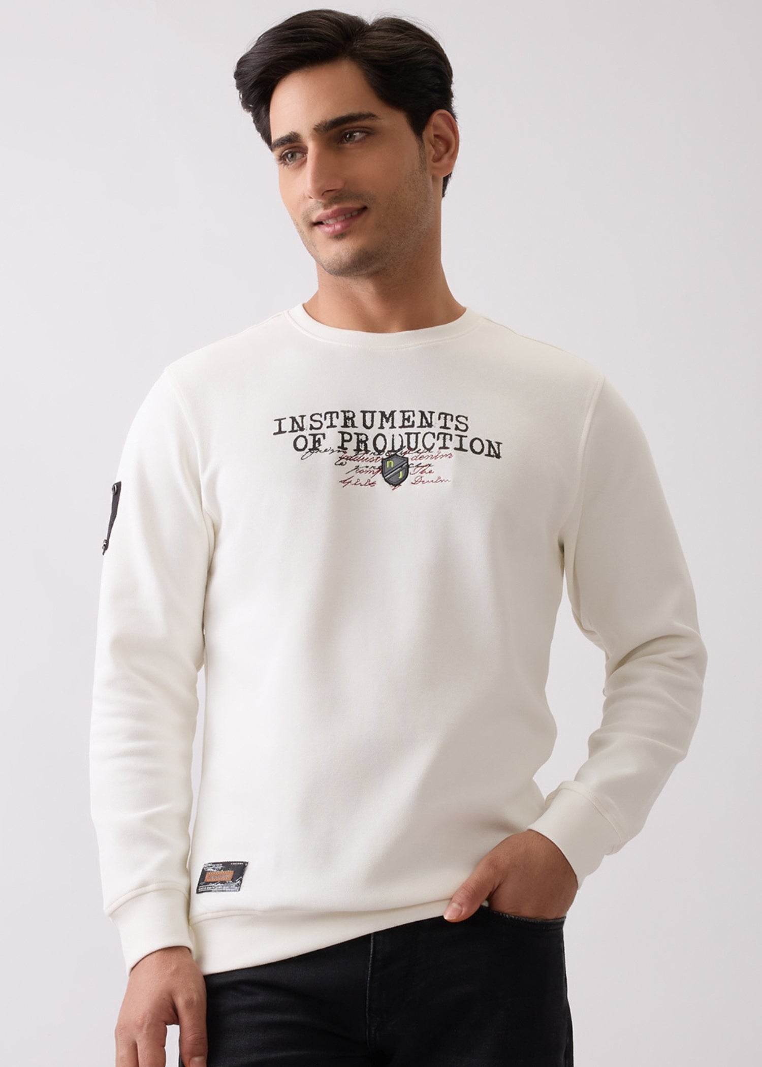 Instruments Graphic Full Sleeve Sweatshirt: White