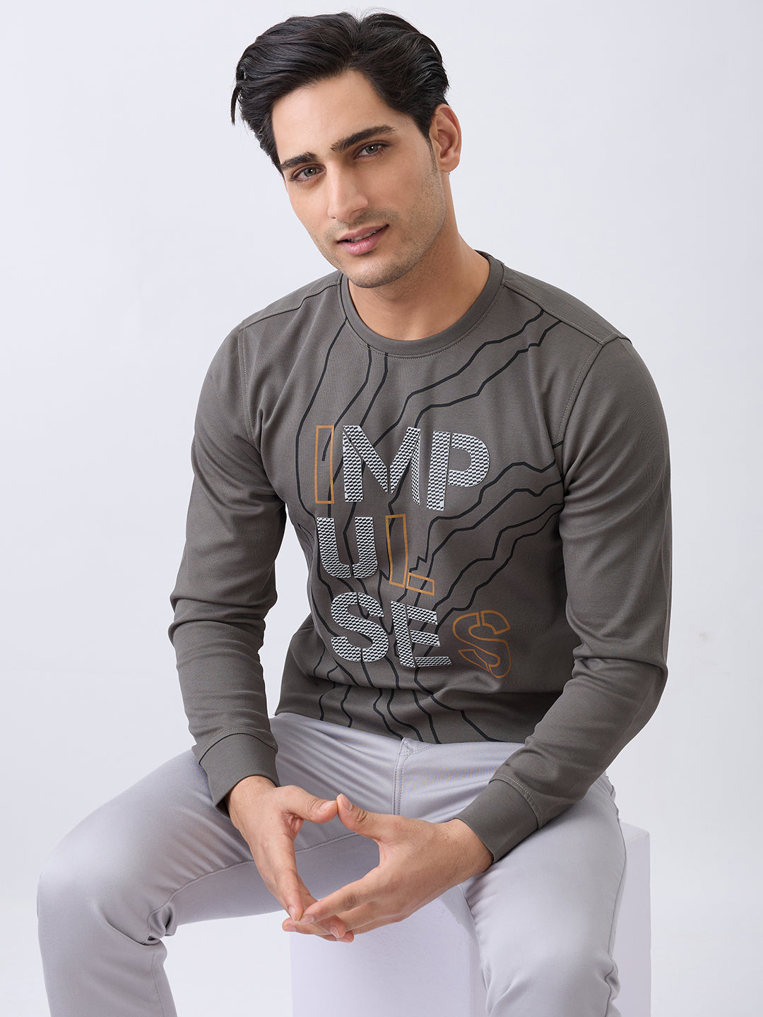 Impulses Fitted Sweatshirt: Olive