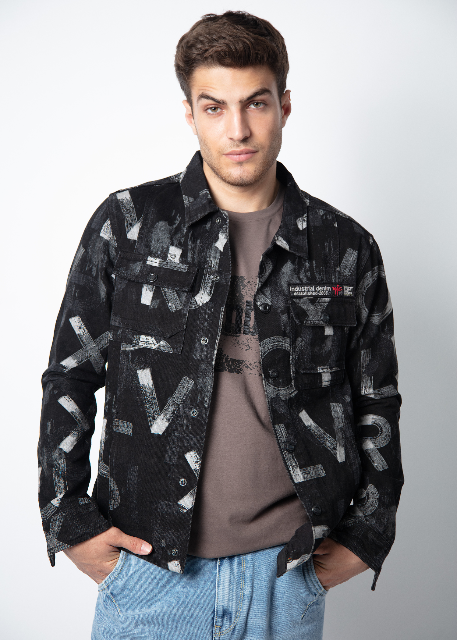 Acmo Printed Denim Jacket For Men Nostrum