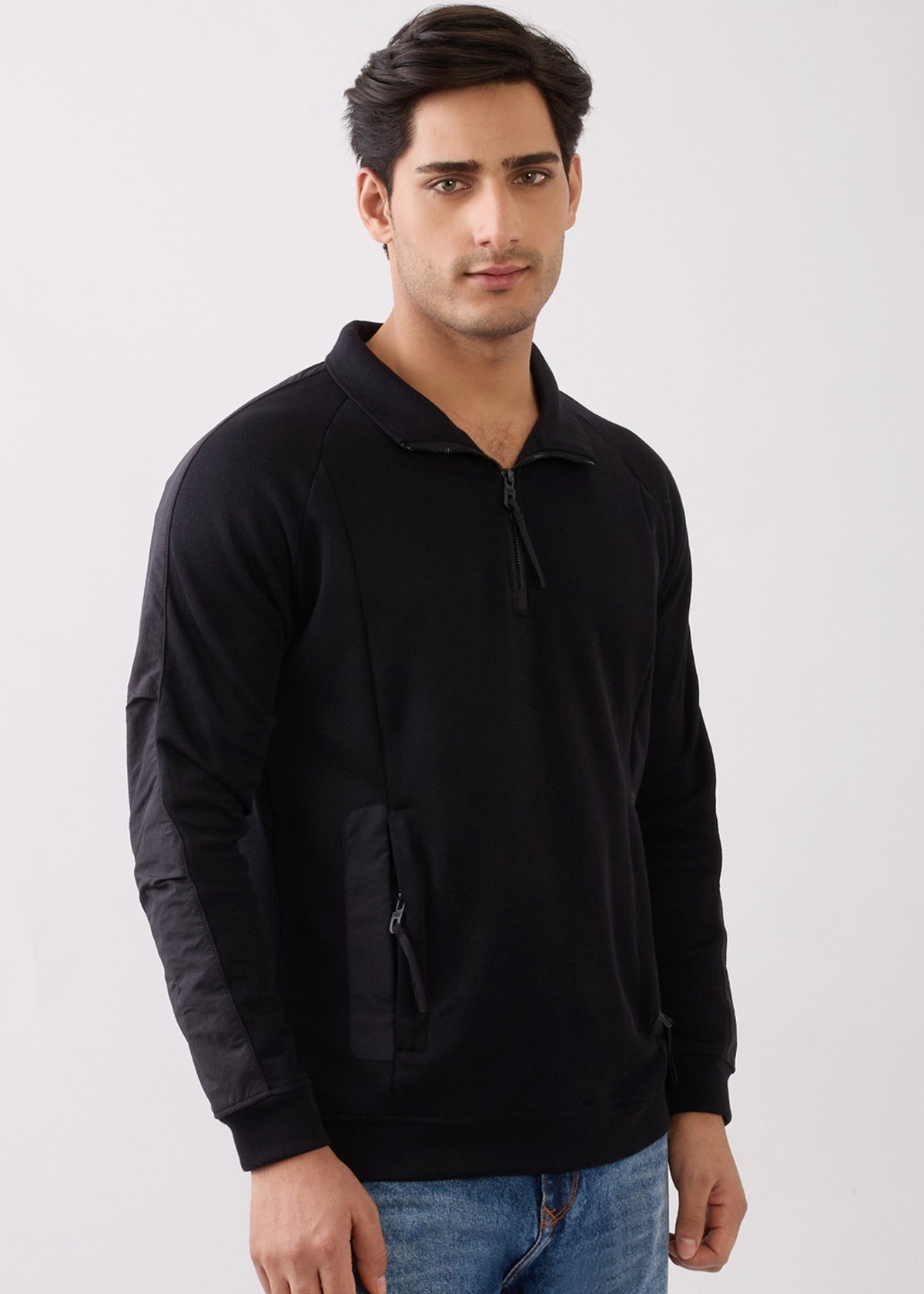 Grateful Zip-Neck Full Sleeve Sweatshirt