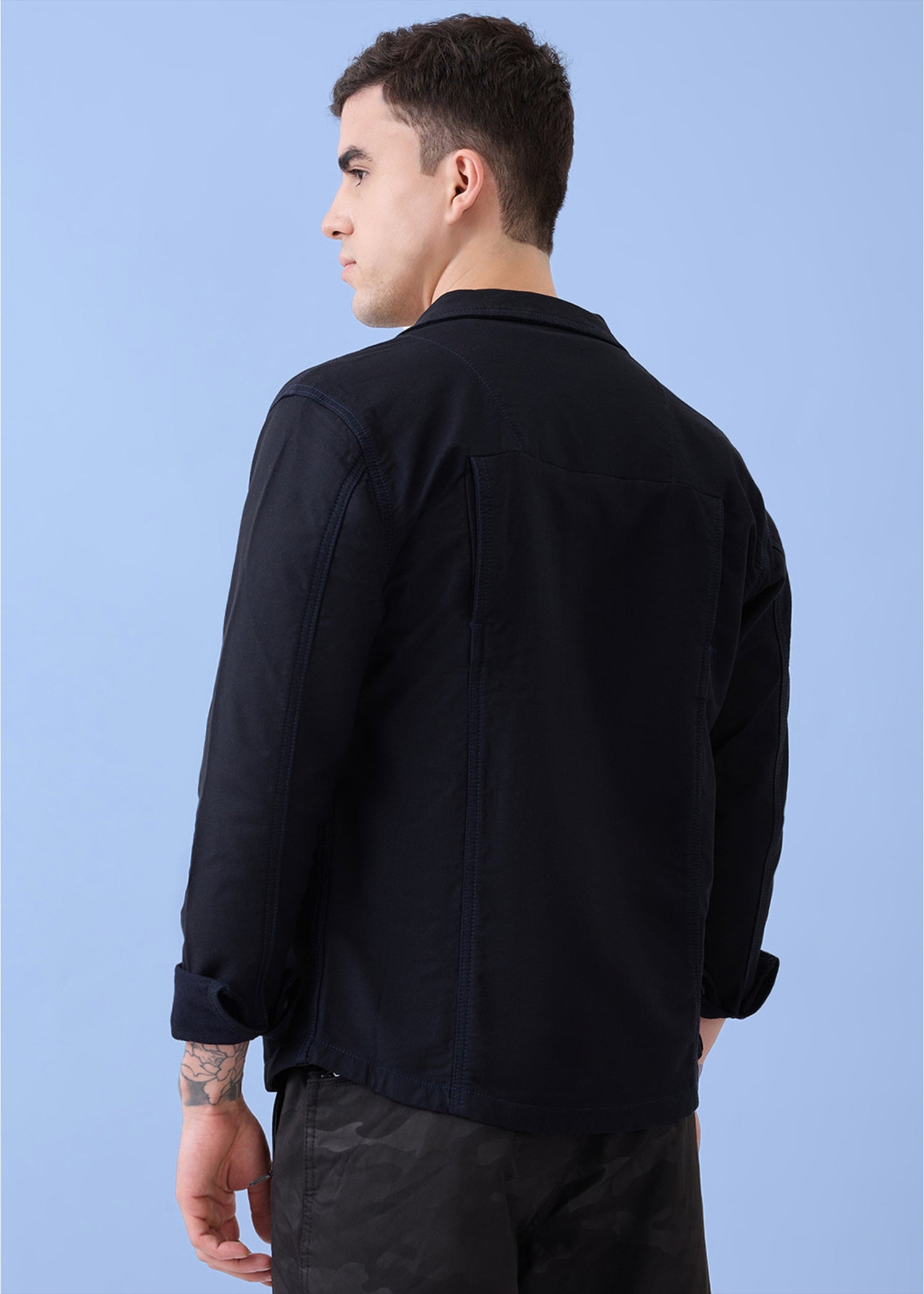 Maximo Utility Denim Jacket: Black