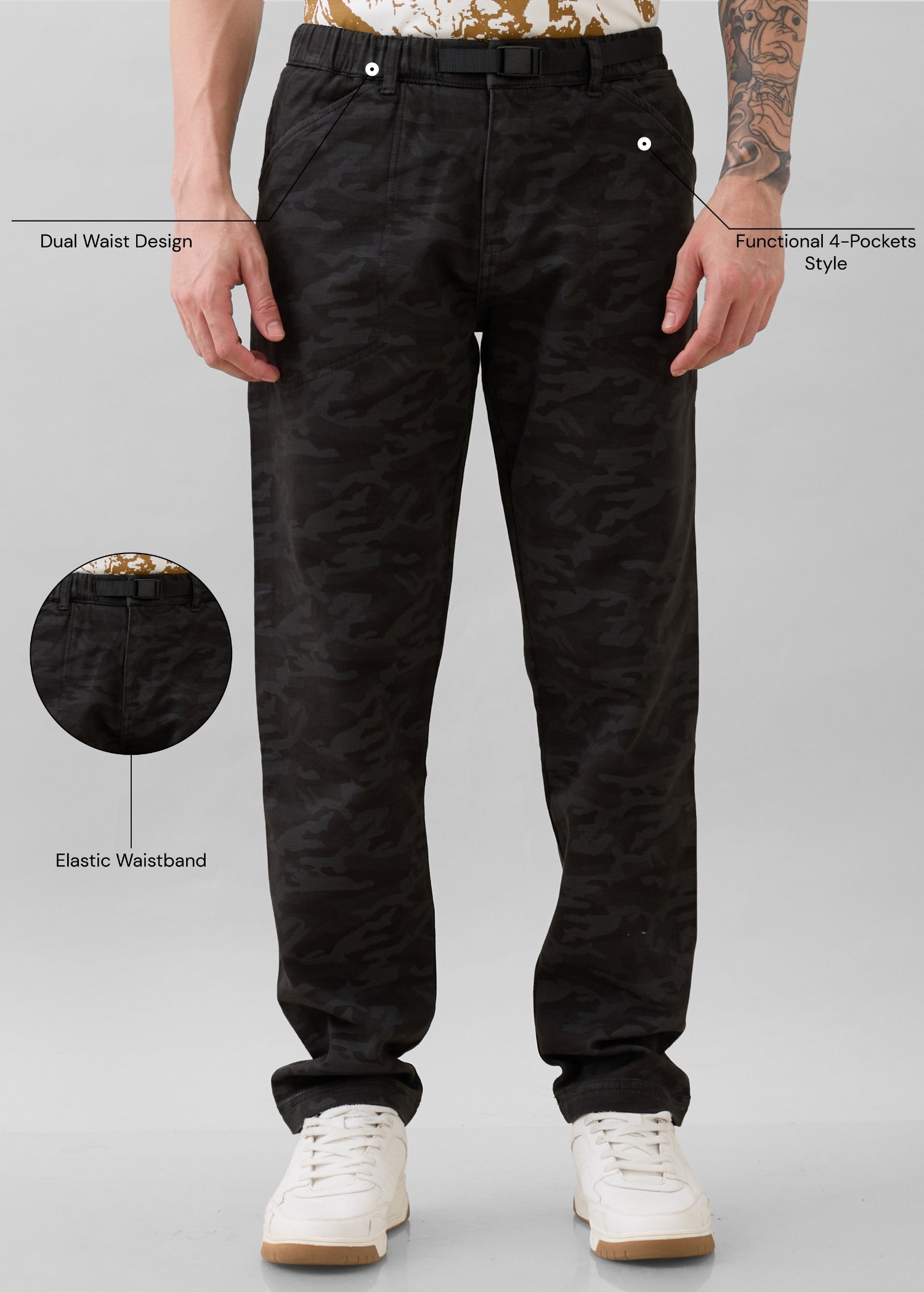 Crimson Cotton Camouflage Cargo: Olive