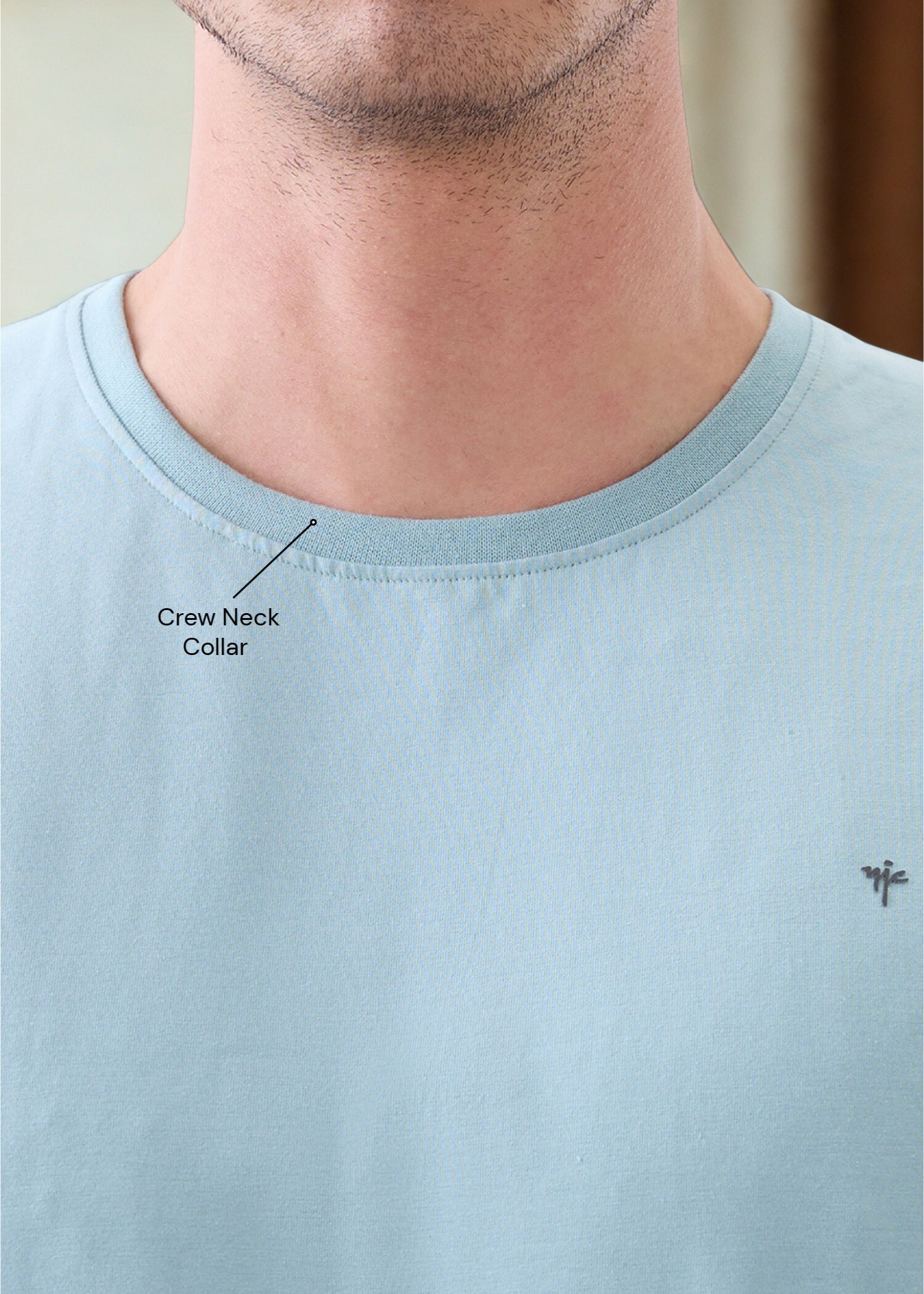 Arch Solid Half Sleeve T-Shirt: Coral Blue