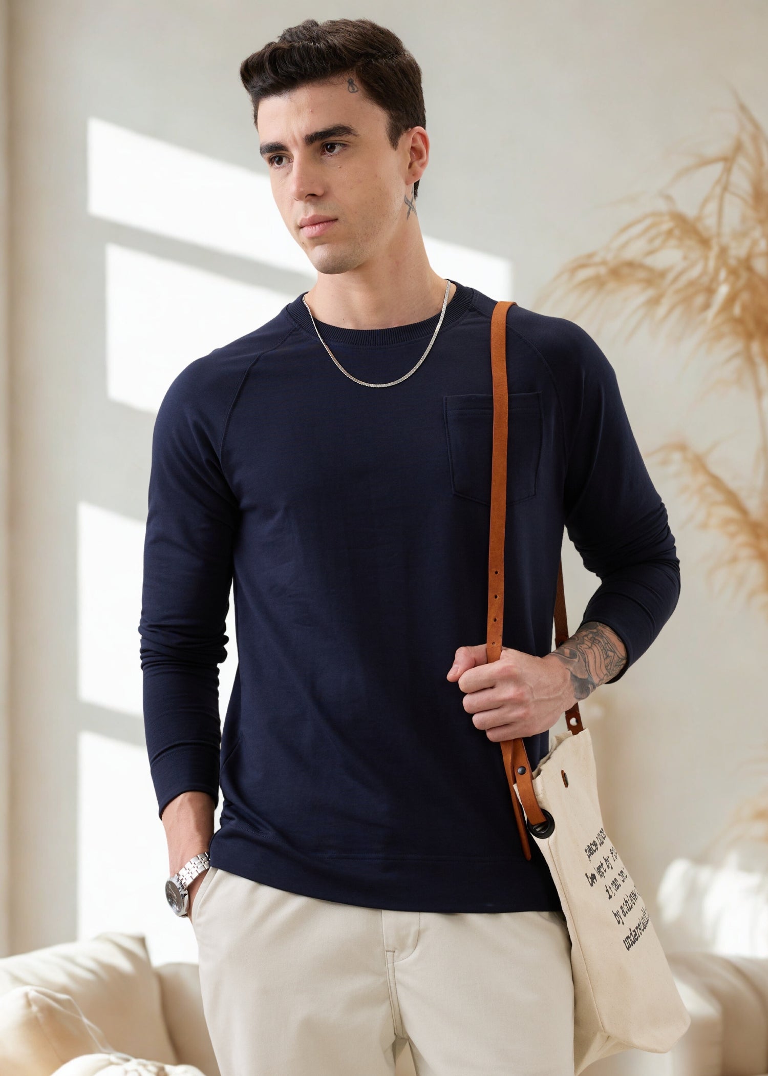 Adelaide Knit Jersey T-shirt: Navy