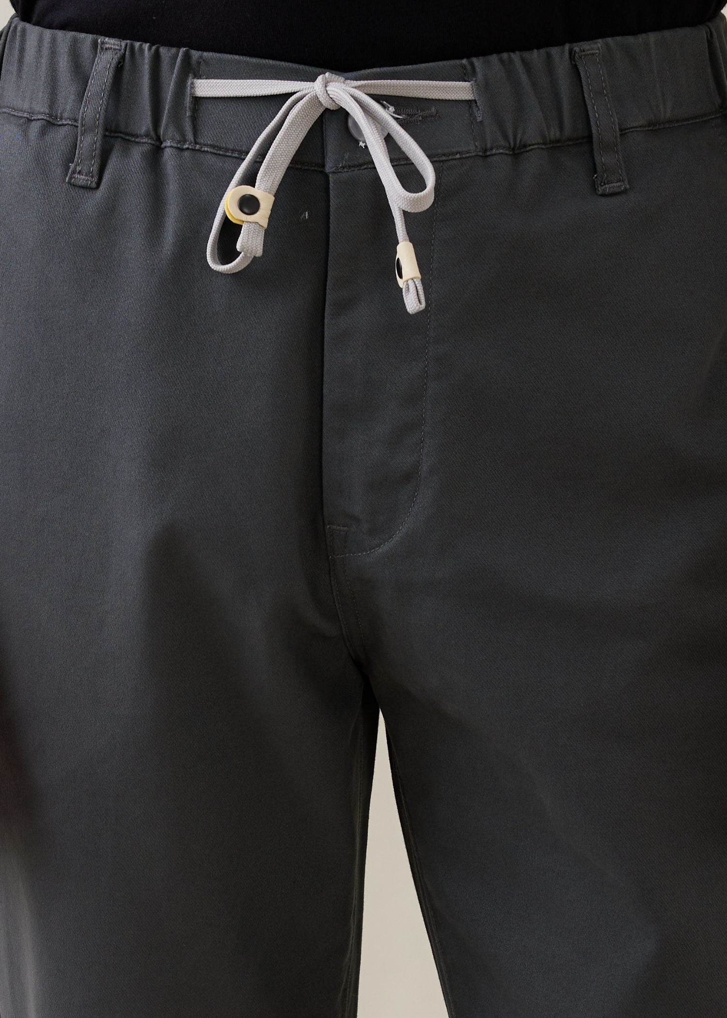 Abrus Cotton Drawstring Trouser: Dark Grey