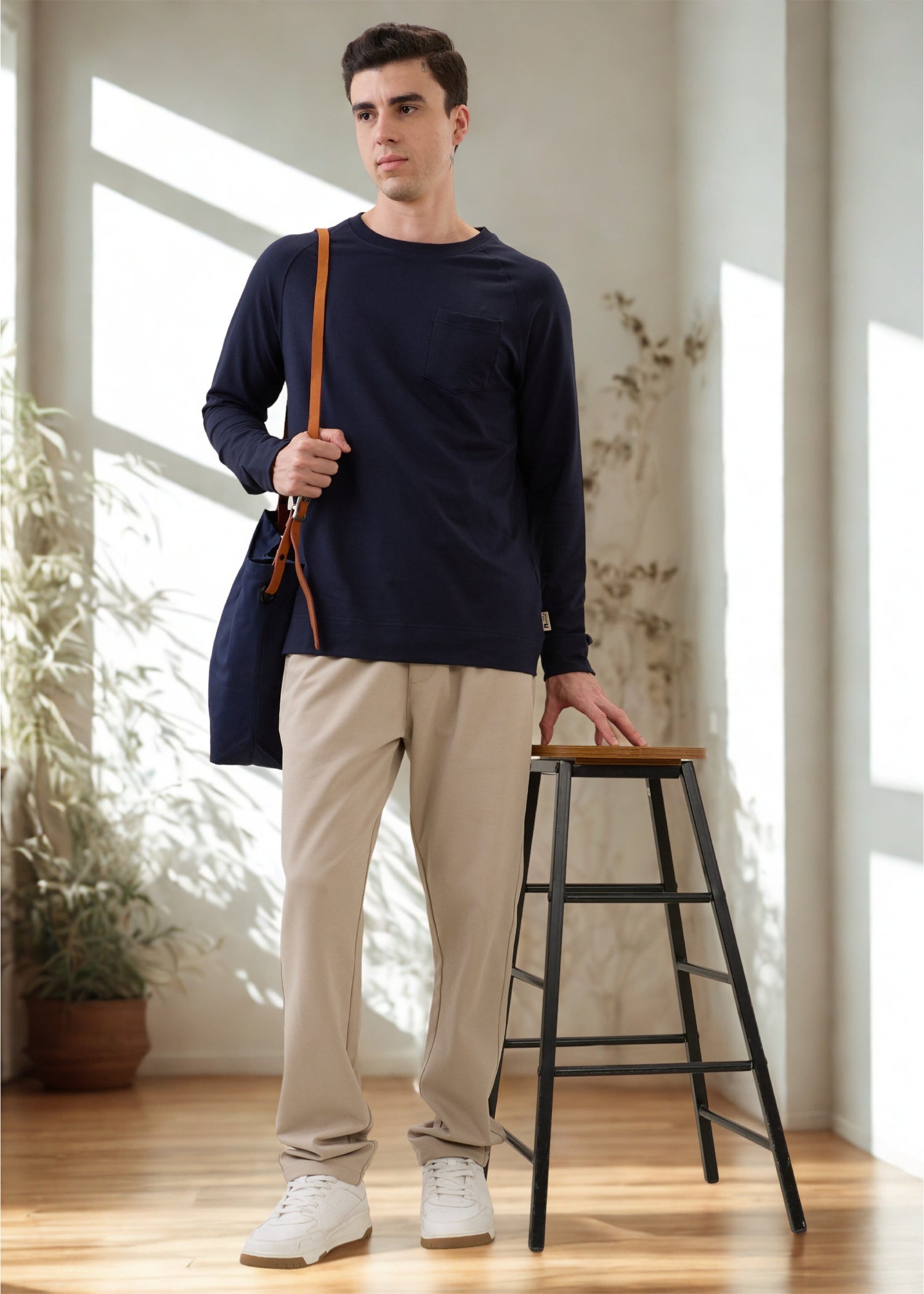 Adelaide Knit Jersey T-shirt: Navy