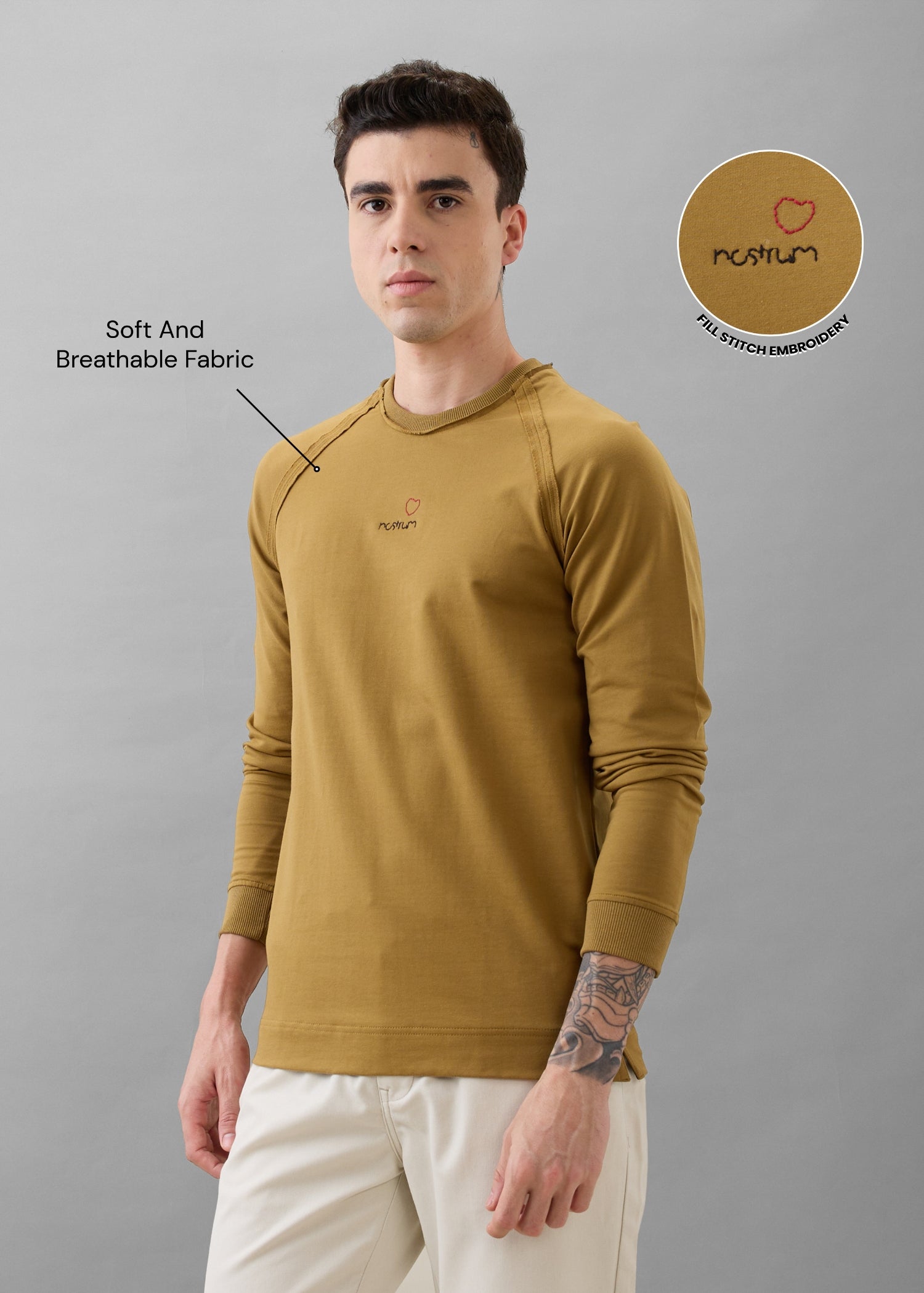 Griffith Knit Pullover T-shirt: Brown