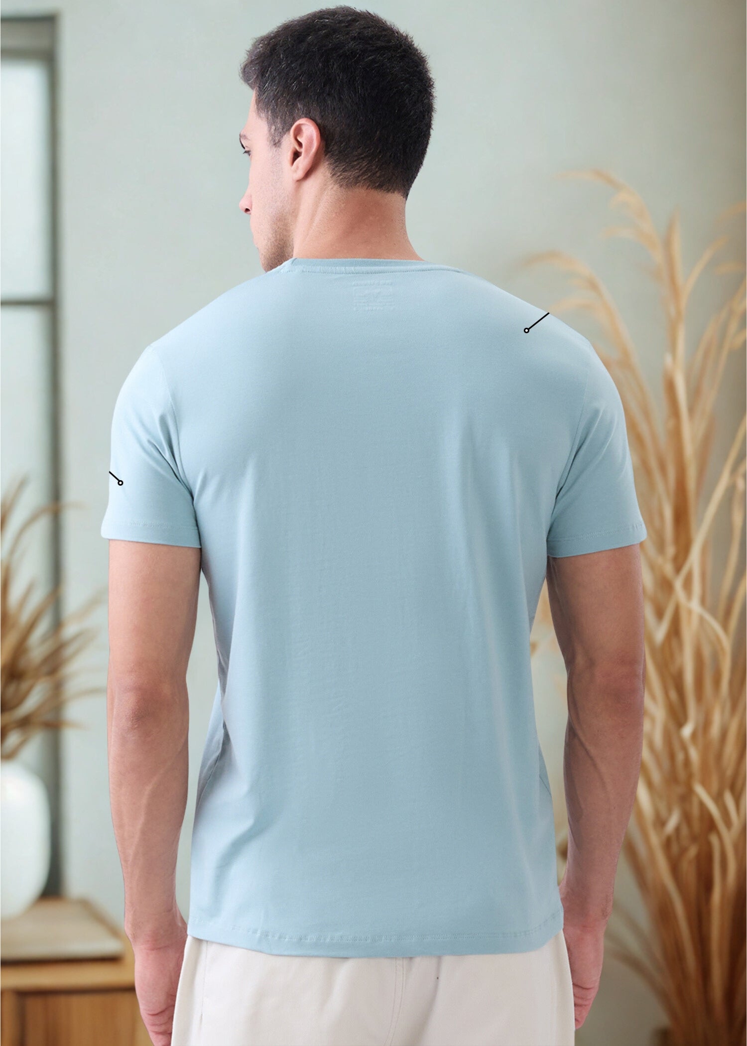 Arch Solid Half Sleeve T-Shirt: Coral Blue