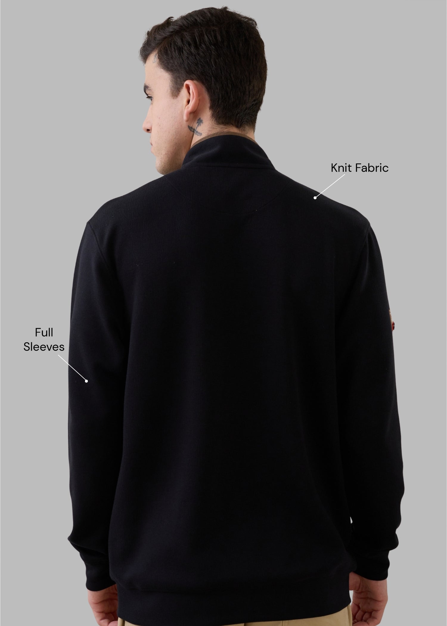 Sibilance Knit Zipper Jacket: Black