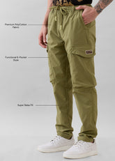 Deswark Polycotton Drawstring Cargo: Light Olive