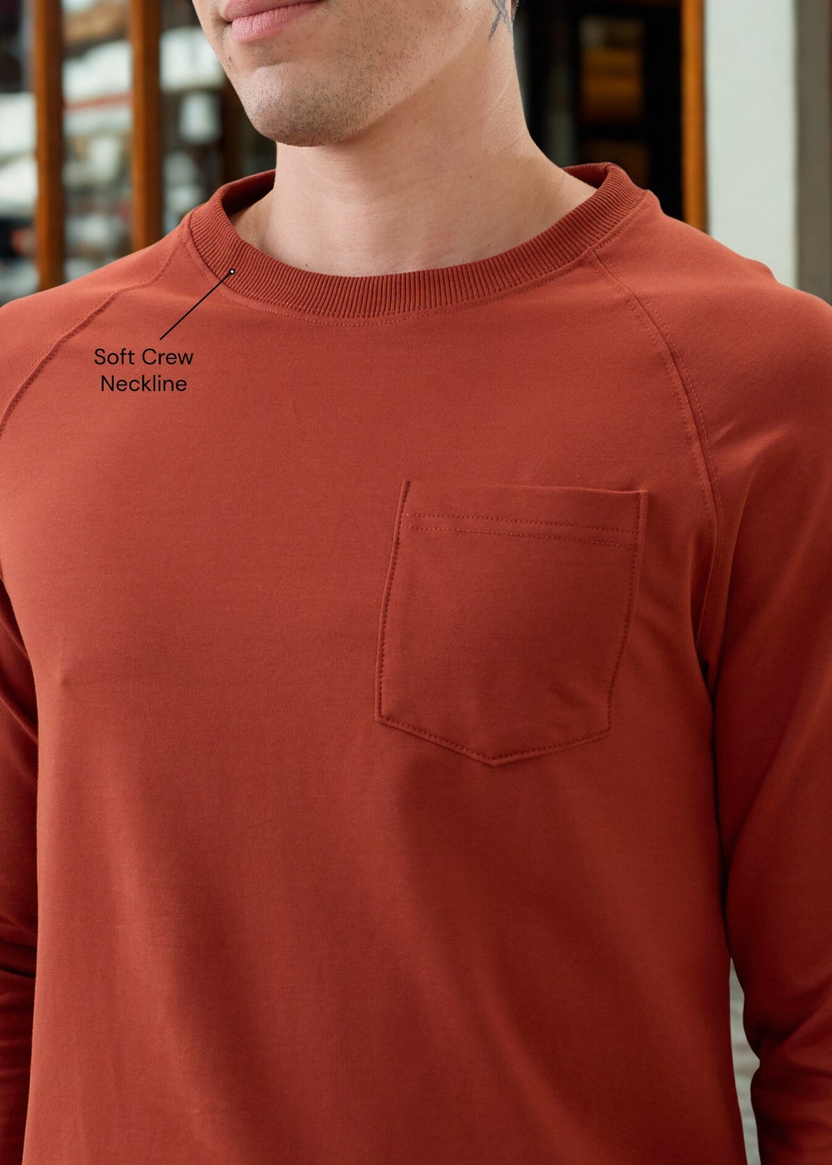Adelaide Knit Jersey T-shirt: Rust