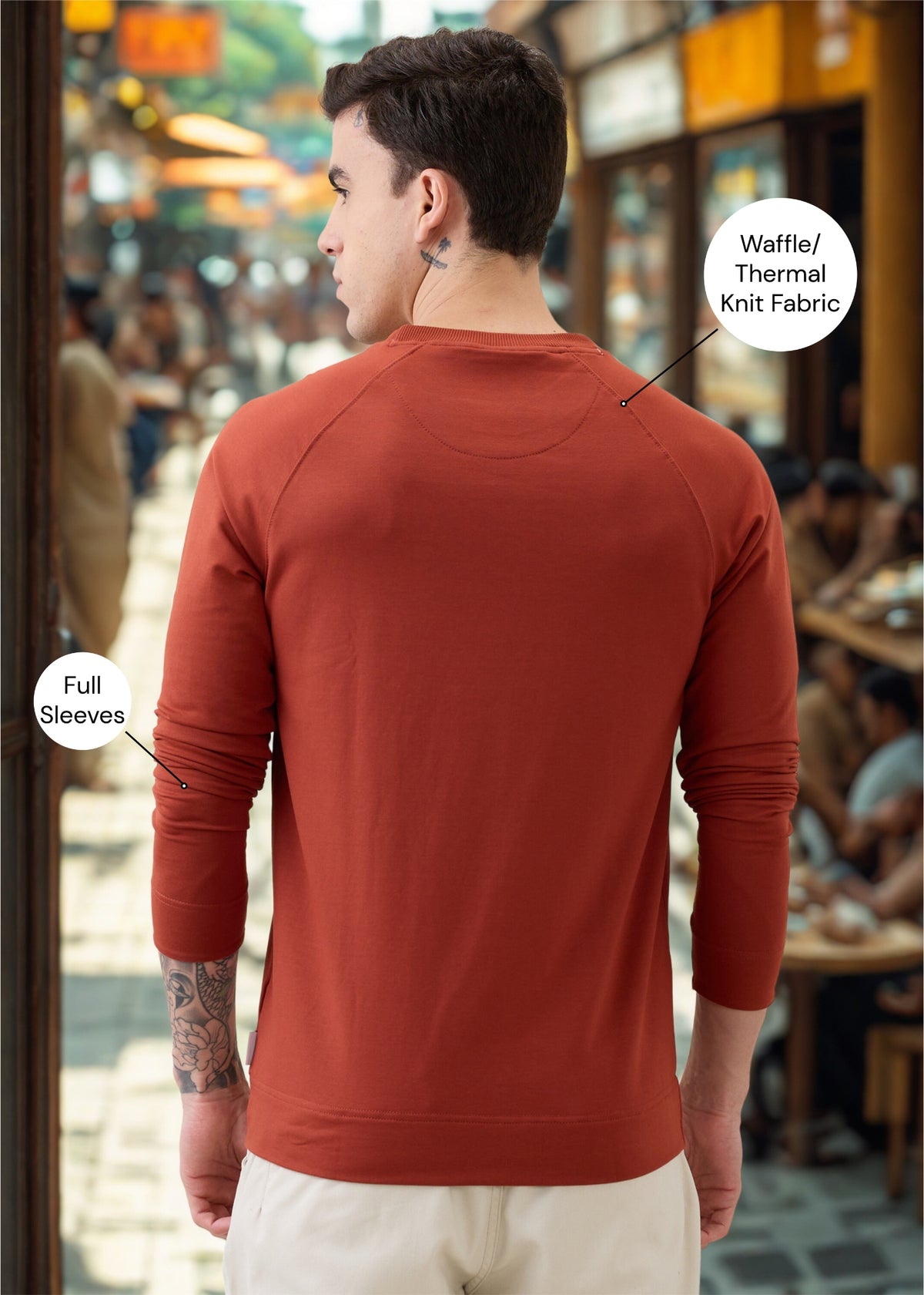 Adelaide Knit Jersey T-shirt: Rust