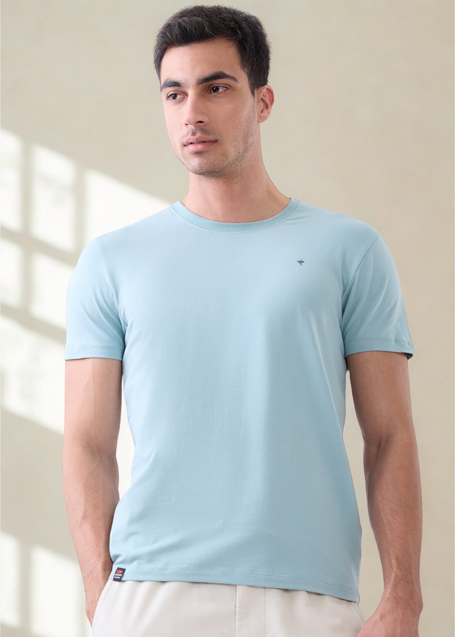 Arch Solid Half Sleeve T-Shirt: Coral Blue