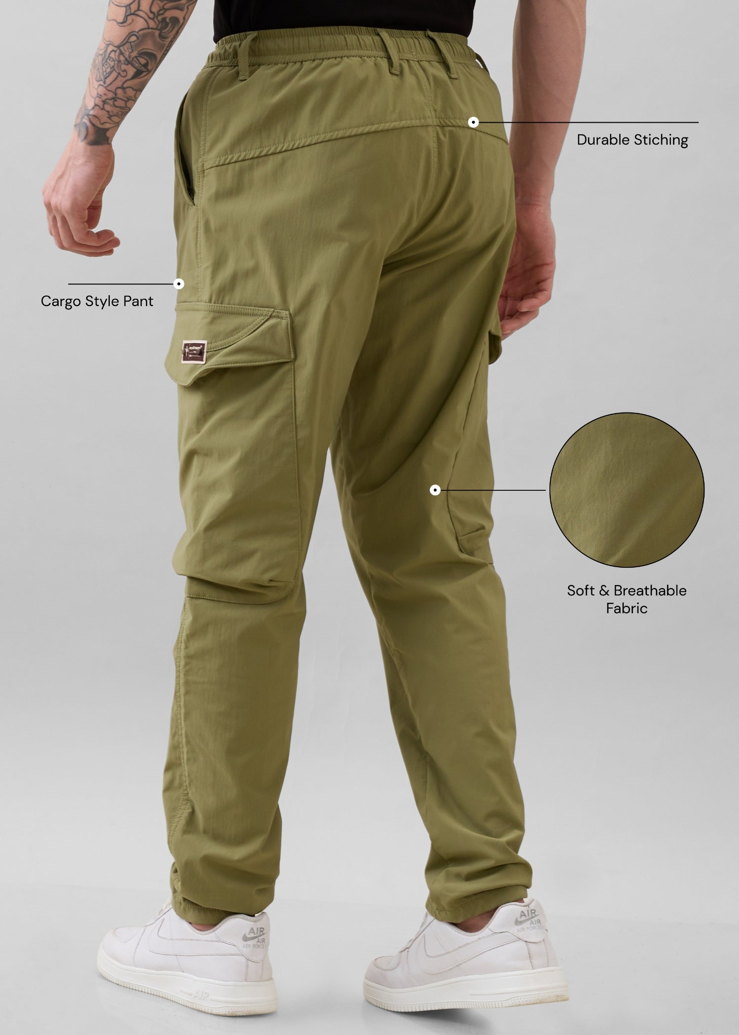 Deswark Polycotton Drawstring Cargo: Light Olive