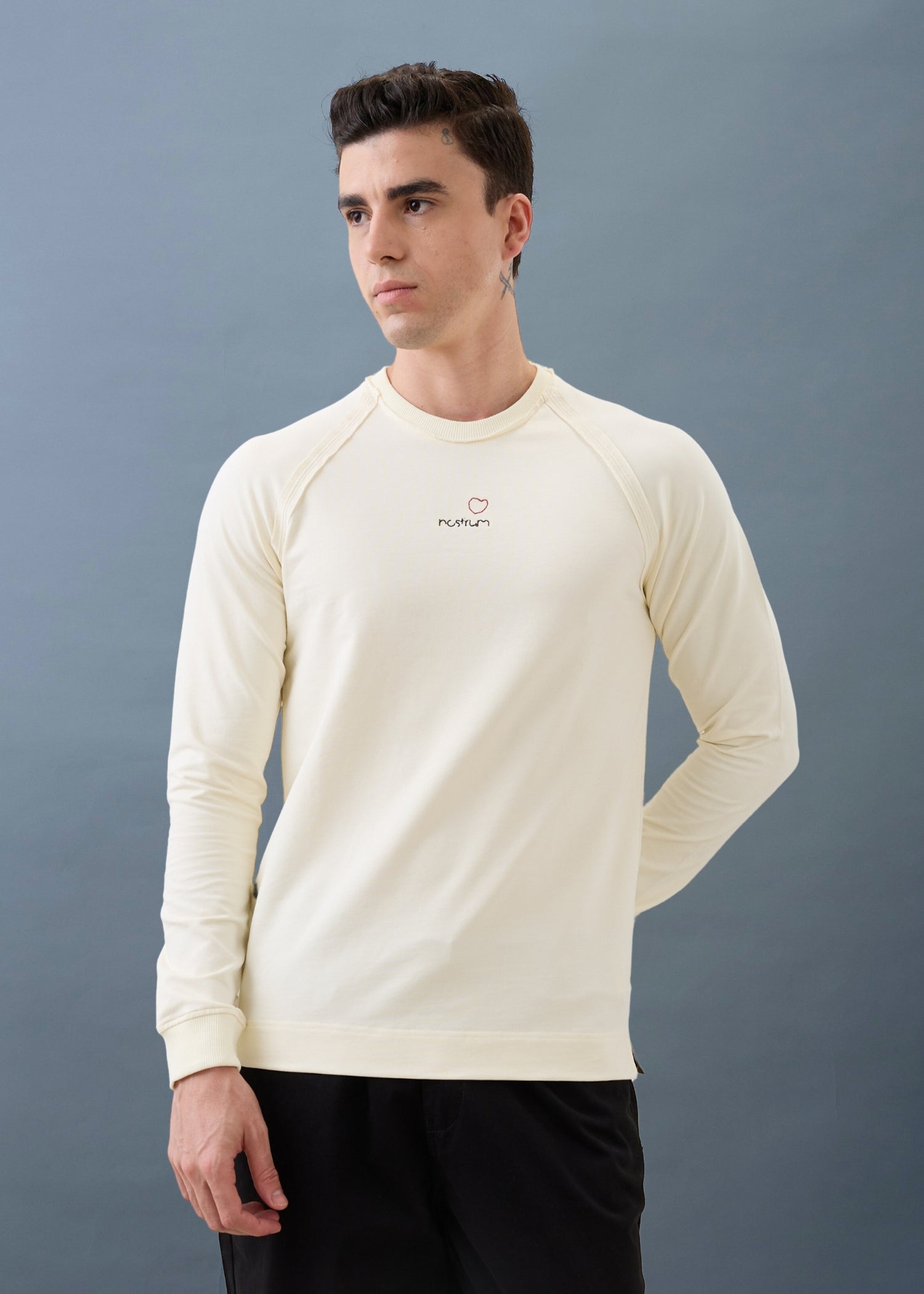 Griffith Knit Pullover T-shirt: Cream