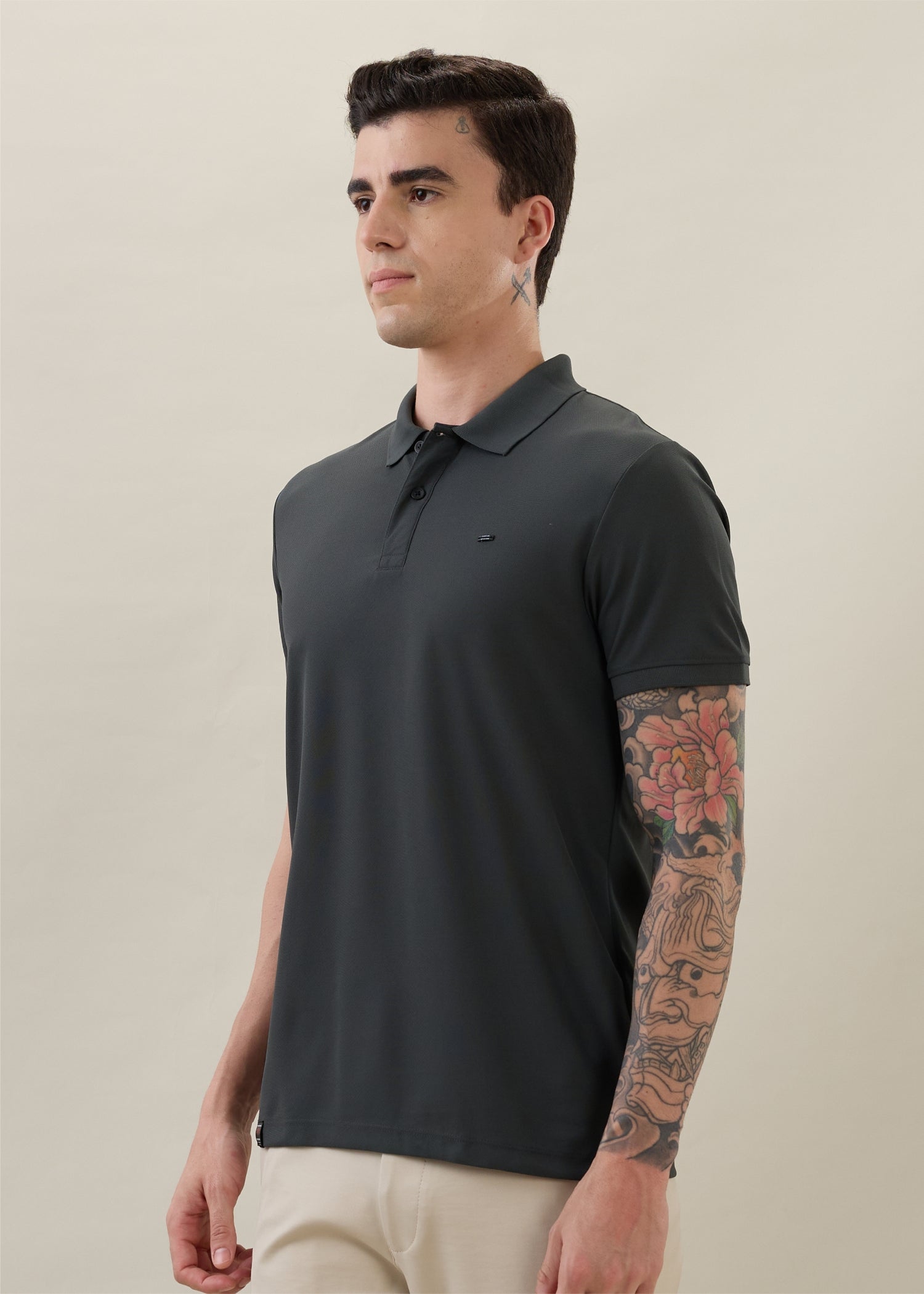 Cherry Half Sleeve T-shirt: Grey