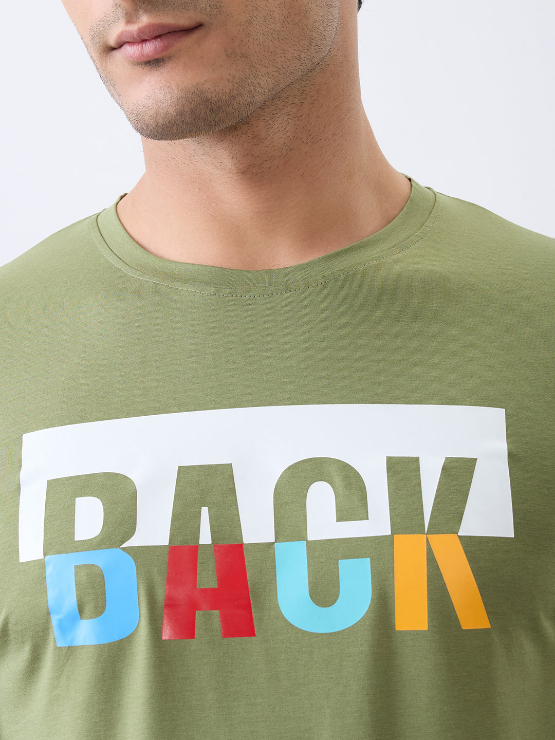Back 1 Printed Full Sleeve T-Shirt: Green