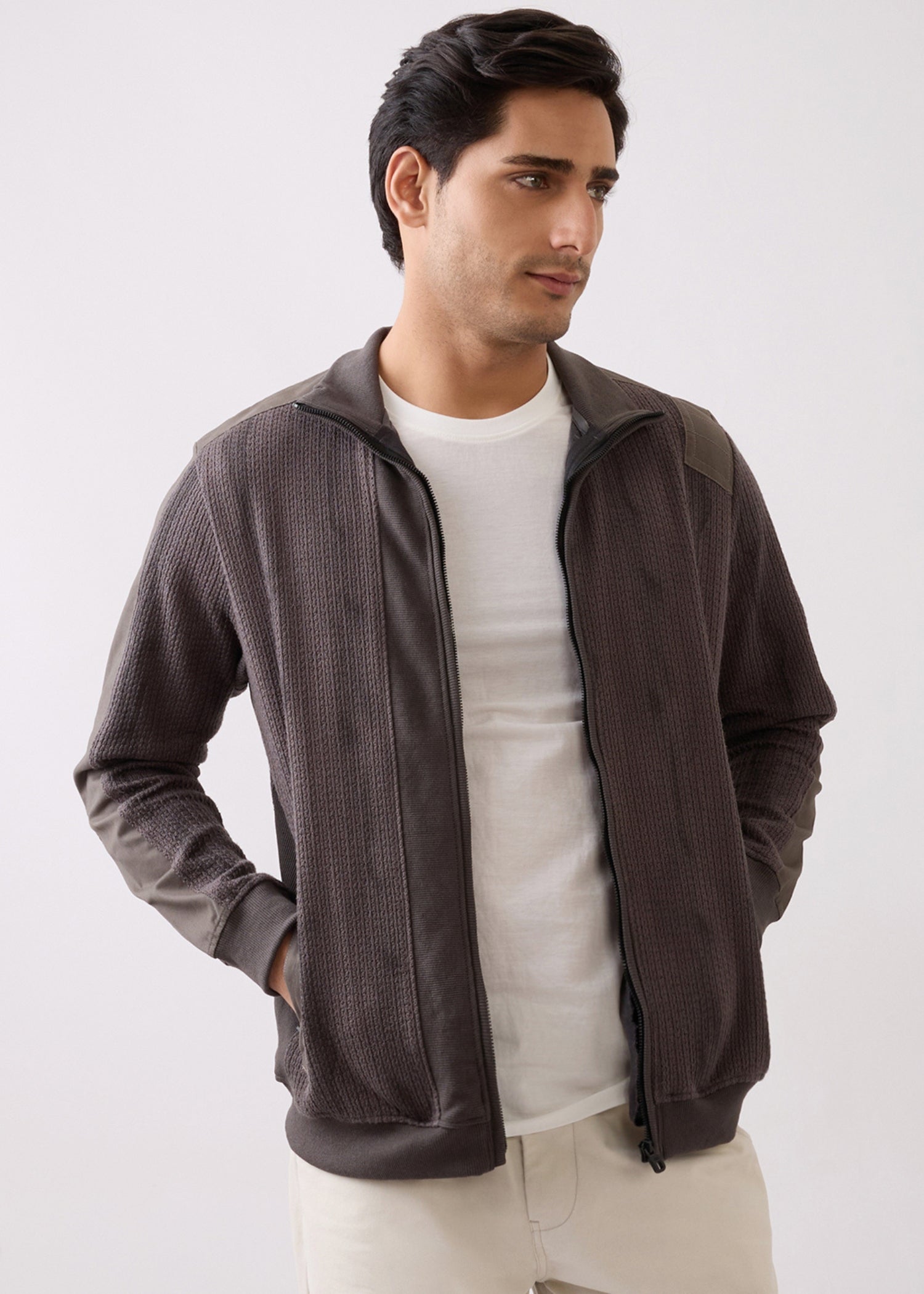 Taket Zipper Jacket: Charcoal