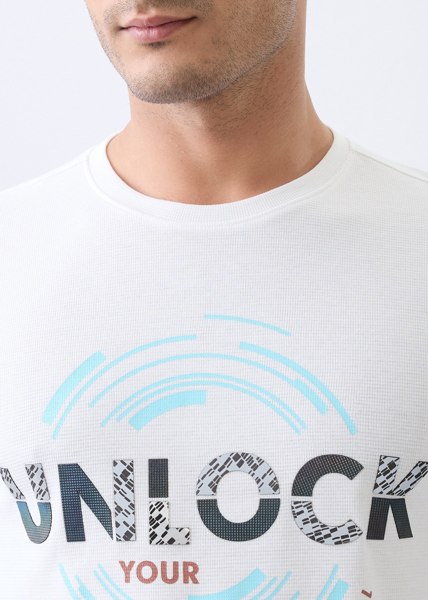 Potential Printed Full Sleeve T-Shirt: White