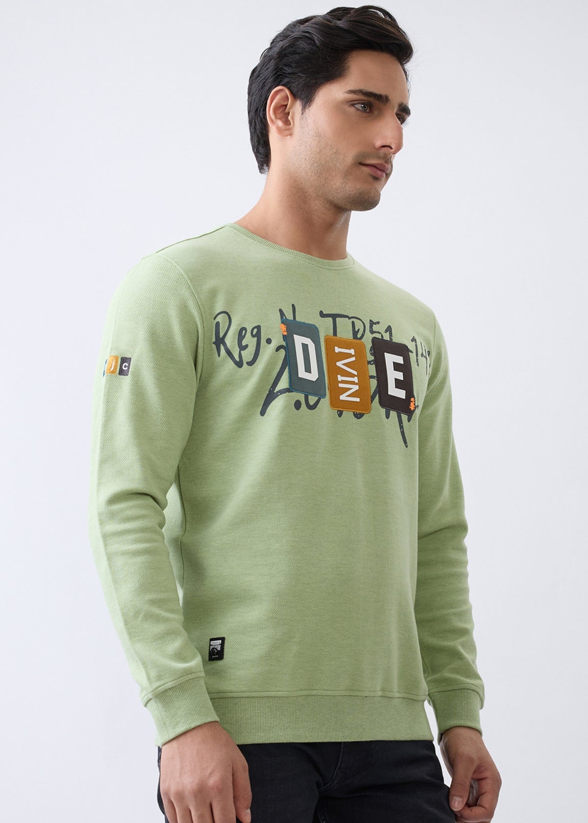 Divine Graphic Full Sleeve T-Shirt: Green
