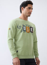 Divine Graphic Full Sleeve T-Shirt: Green