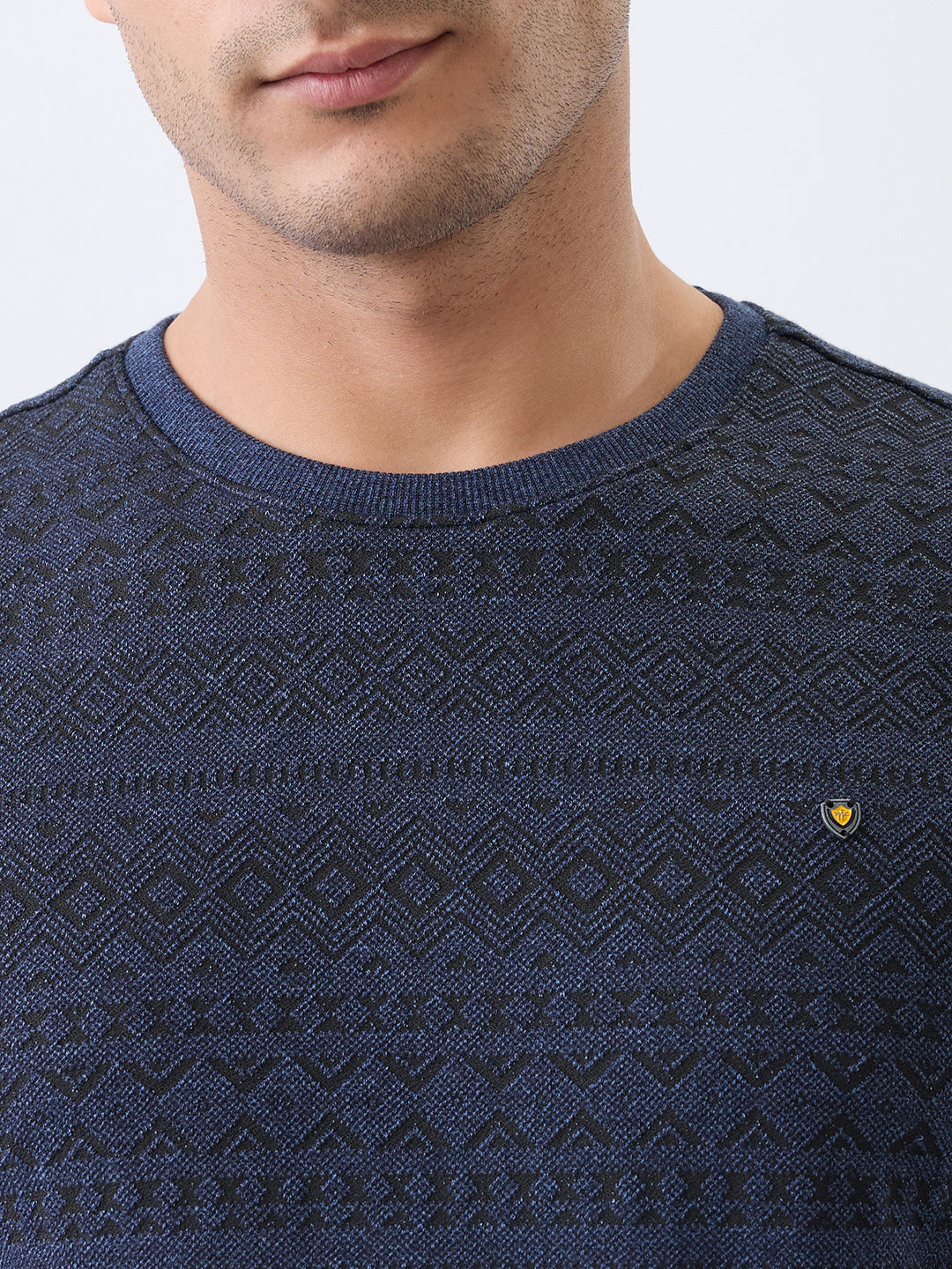Graze Printed Full Sleeve Pullover: Blue