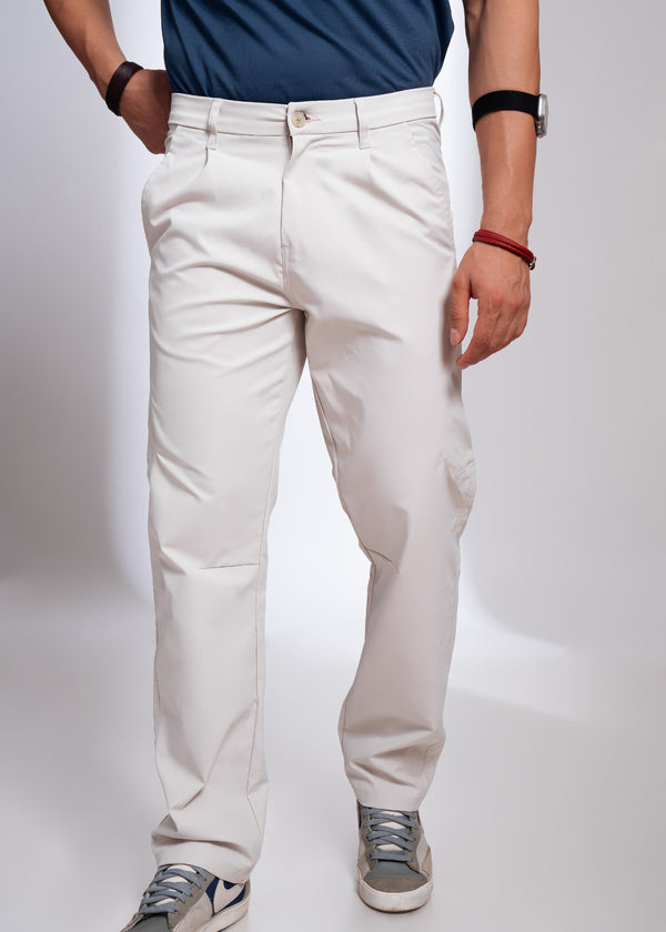 Rotica Straight Fit Formal Trouser: Natural