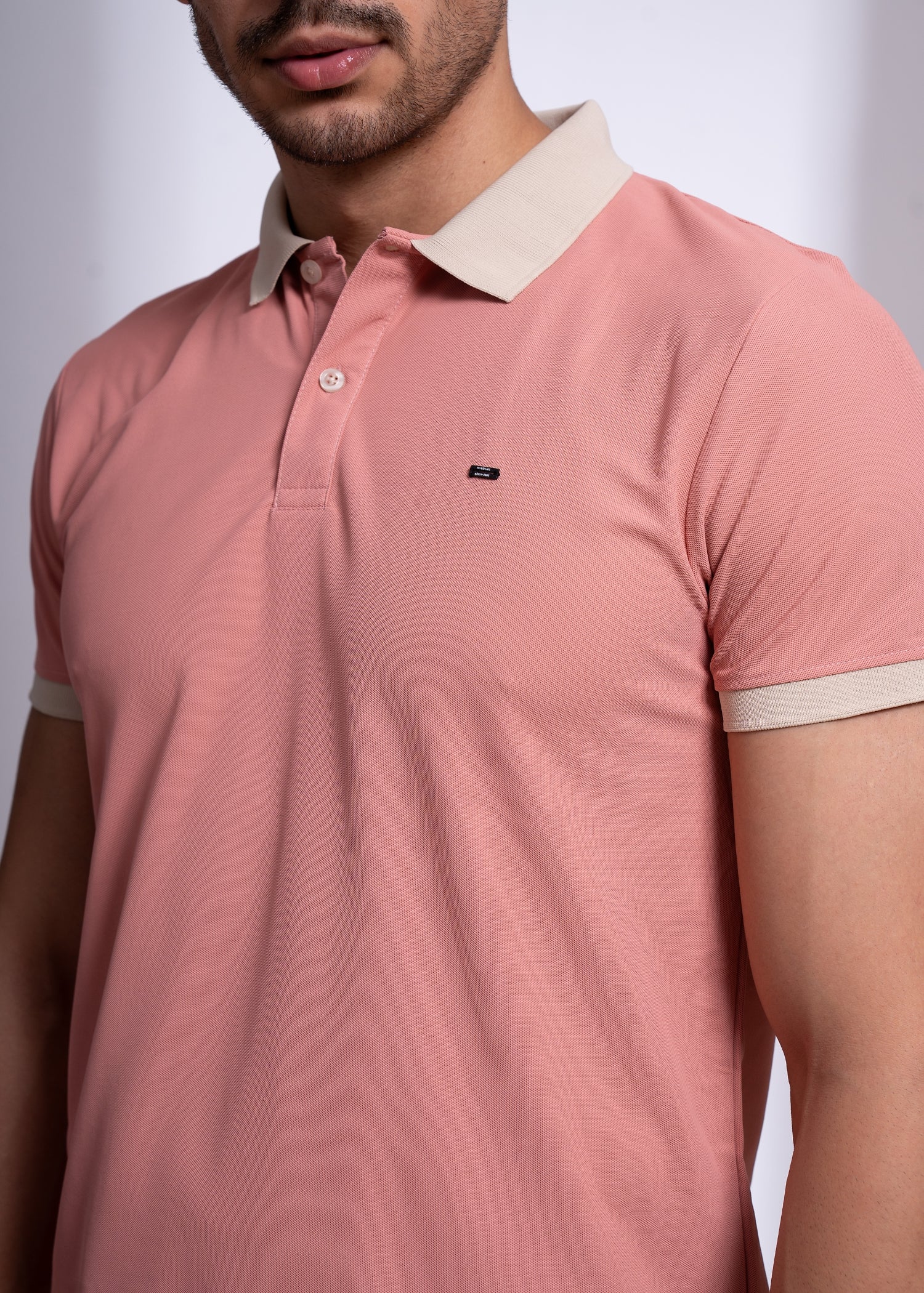 Mary Solid Polo T-Shirt: Coral Pink