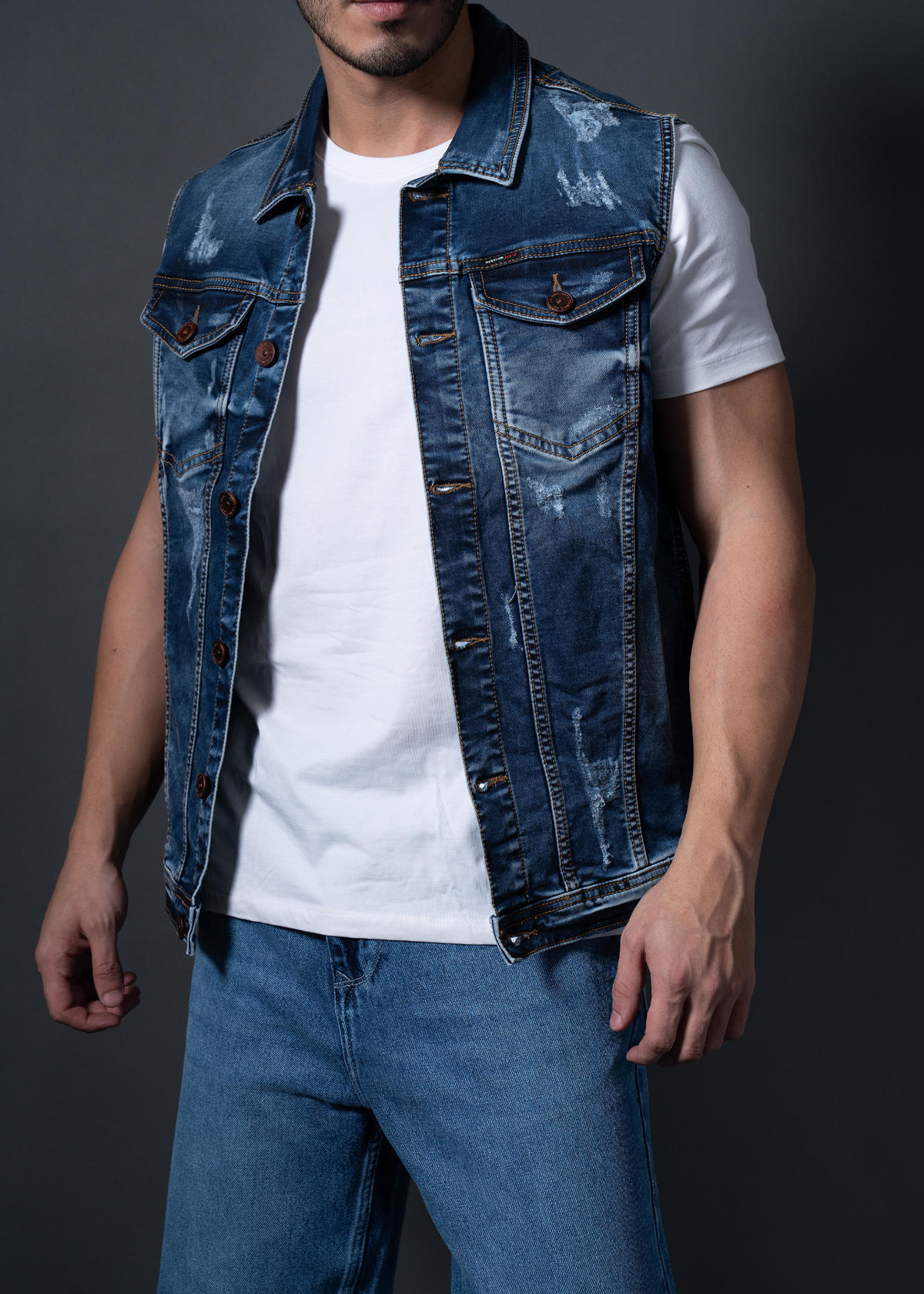 Monila Sleeveless Denim Jacket For Men Nostrum