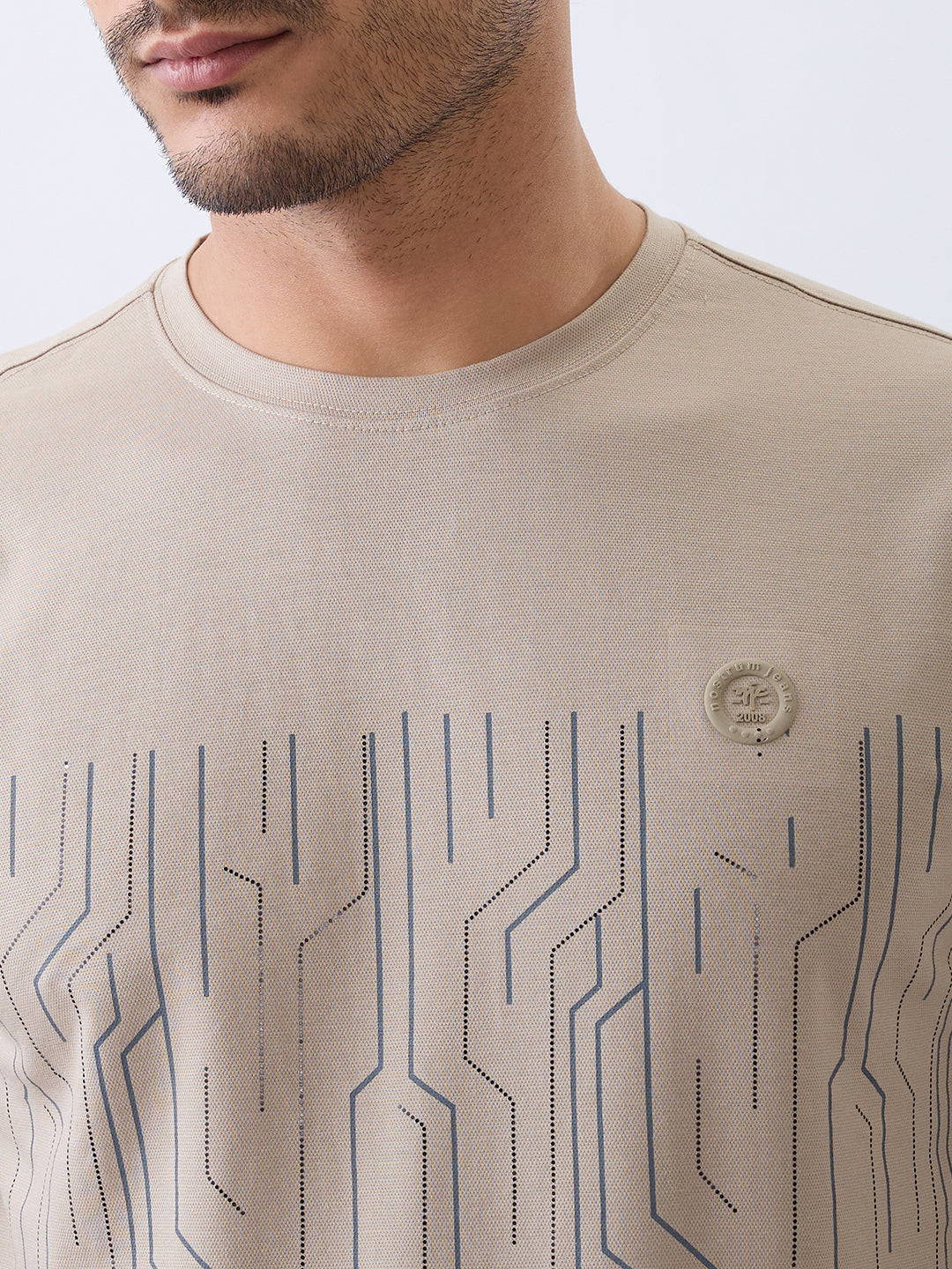 Duration Printed Full Sleeve T-Shirt : Beige