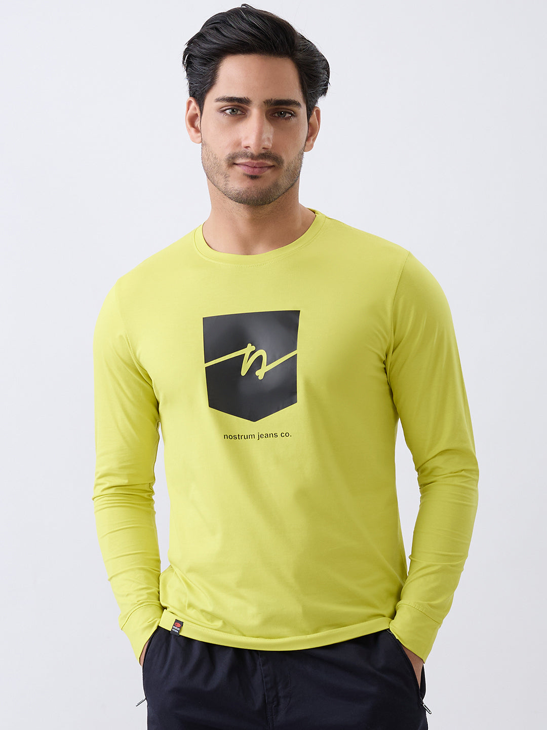 Star 1 Fitted Full Sleeve Pullover: F.Green