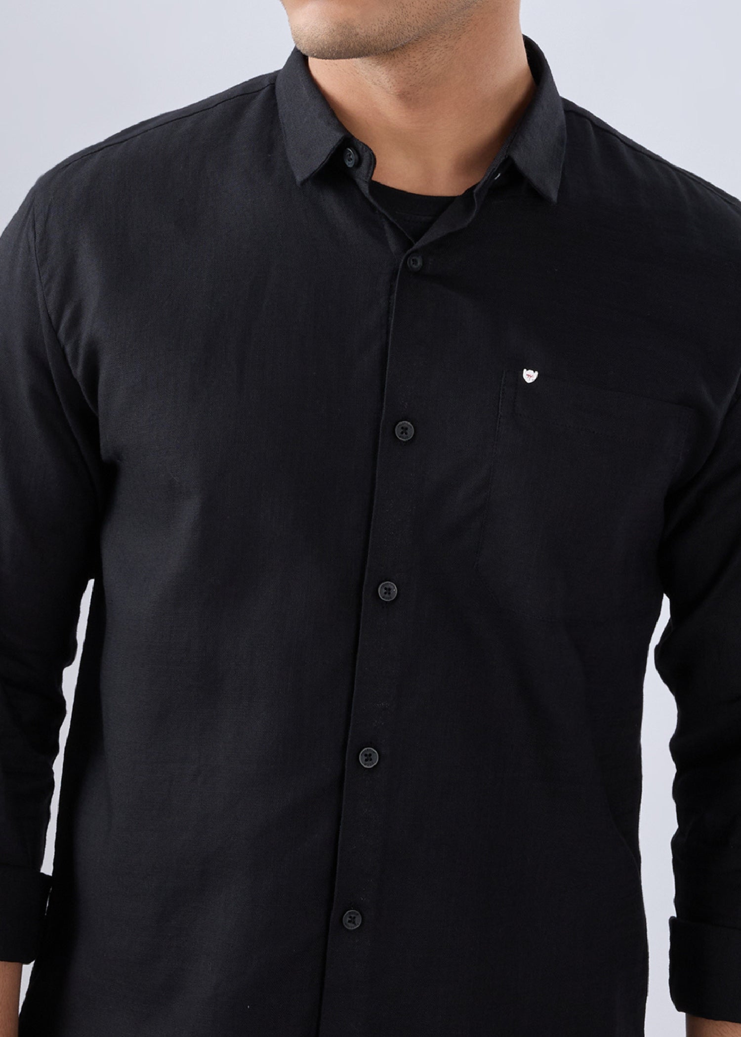 Keen Solid Full Sleeve Shirt: Black