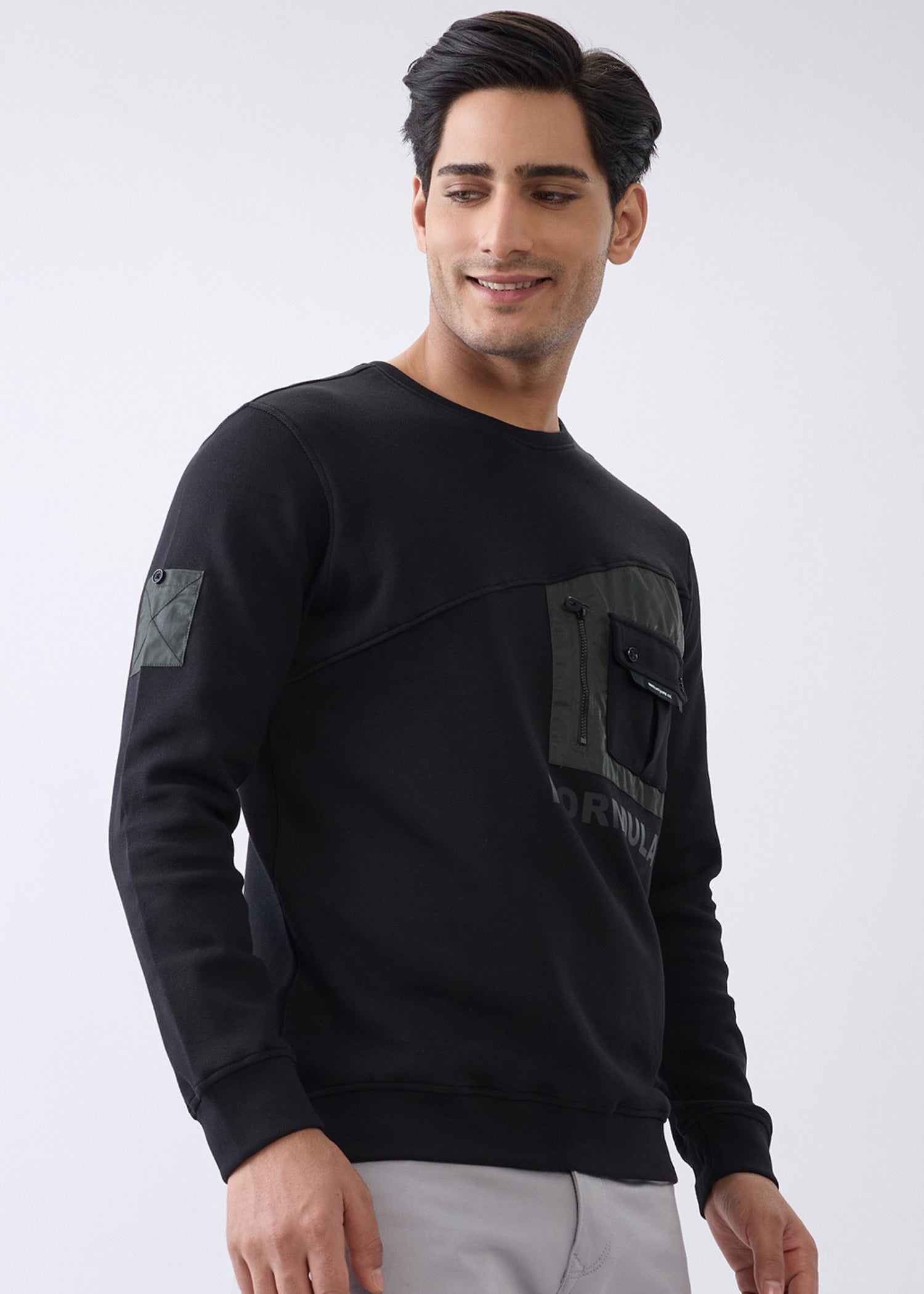 Formulate Utility Full Sleeve T-Shirt: Black